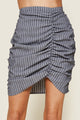 Halsey Striped Ruched Mini Skirt