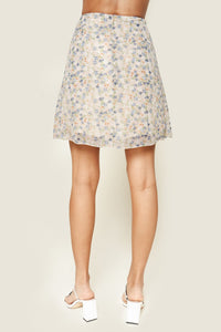 Princeton Floral Print Faux Wrap Mini Skirt