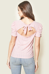 Beating Hearts Puff Sleeve Knit Top