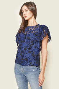 Melting For You Short Sleeve Lace Top