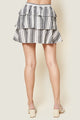 Urisa Black Striped Ruffle Mini Skirt
