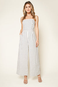 Sunlife Striped Strapless Jumpsuit