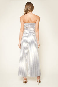 Sunlife Striped Strapless Jumpsuit