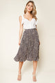 Better Love Pleated Leopard Print Midi Skirt