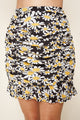 Life Is Beautiful Floral Print Ruched Mini Skirt