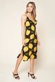 Pucker Up Lemon Print Midi Slip Dress