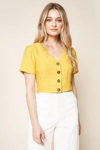 Go With The Flow Button Up Crop Top