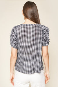 Laia Gingham Puff Sleeve Top