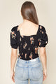 Girls Just Want To Have Fun Floral Print Tie Front Top