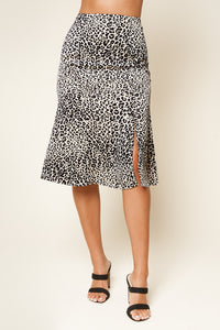 Wild Adventure Leopard Print Midi Skirt