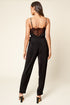 One I Adore Belted Back Lace Jumpsuit