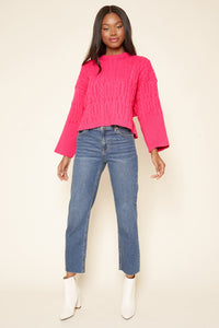 Quincy Cable Knit Cropped Sweater