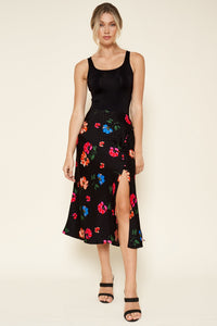 Idris Floral Midi Slip Skirt