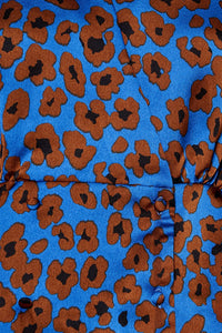 Sansa Blue Leopard Peplum Top