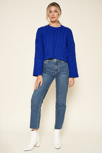 Quincy Cable Knit Cropped Sweater