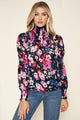 Garden State Wild Floral Mock Neck Blouse