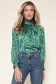 Gwendolyn Snake Mock Neck Blouse