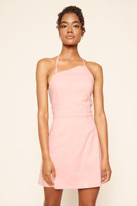 Pretty In Pink Curved High Neck Dress