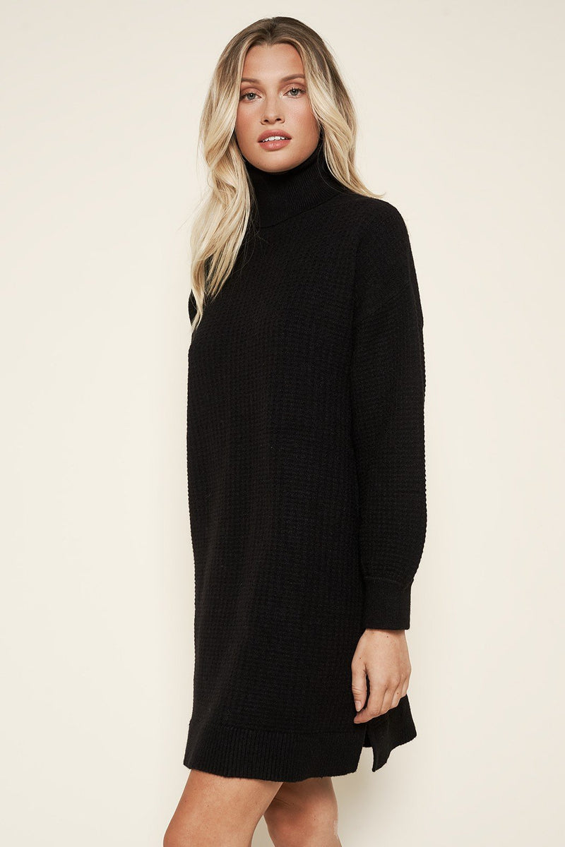 Hot Choc Oversized Turtleneck Sweater Dress – Sugarlips