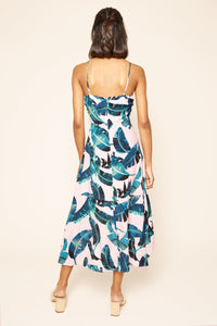 Dolce Tropical Print High Low Midi Dress