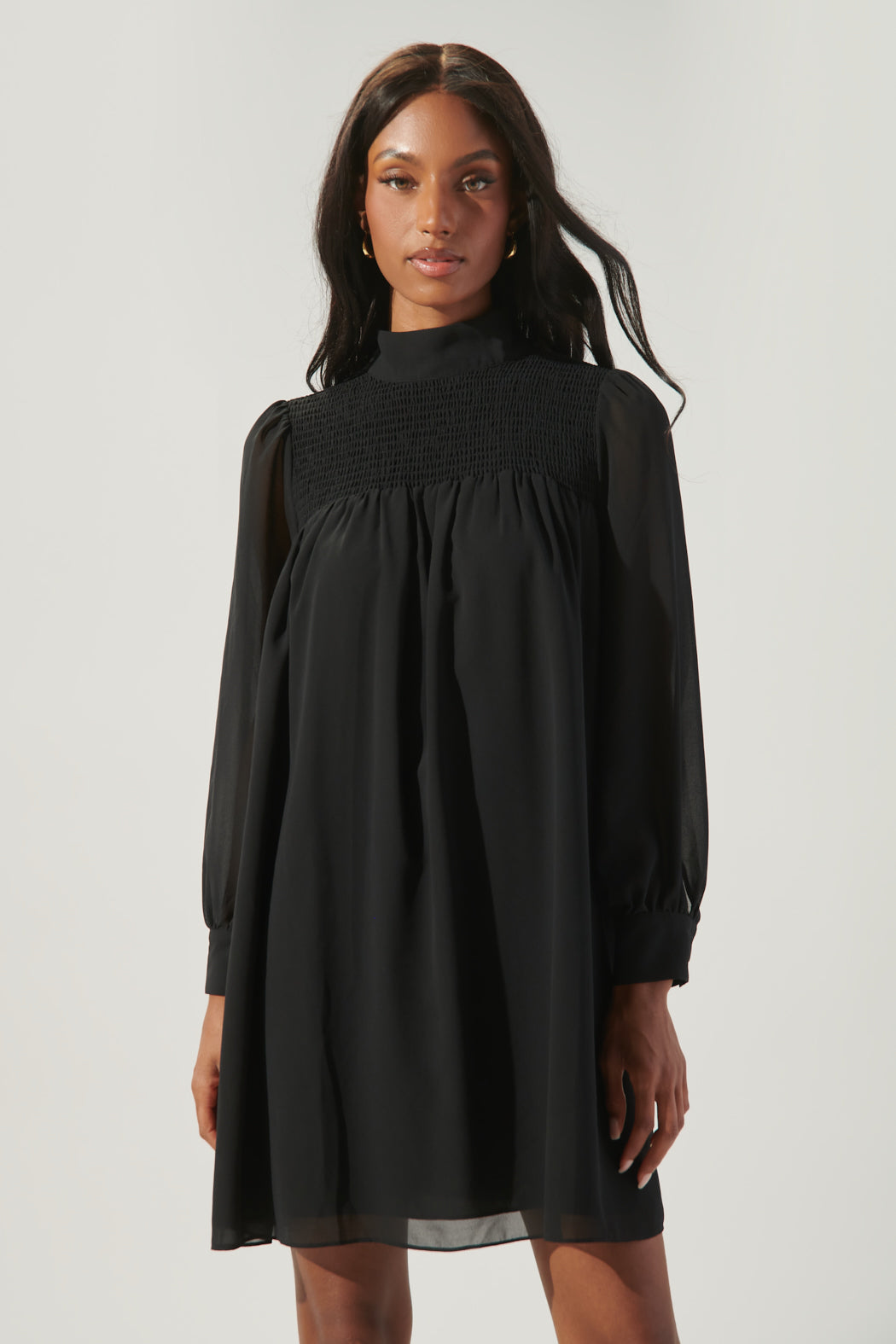 Kam Mock Neck Babydoll Dress Sugarlips Kam Mock Neck Babydoll Dress Sugarlips