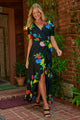 Cheyenne Floral Print Hi Low Maxi Wrap Dress