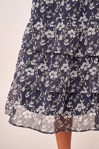 Renee Floral Puff Sleeve Midi Dress