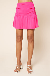 Embry Ruched Jersey Knit Mini Skirt