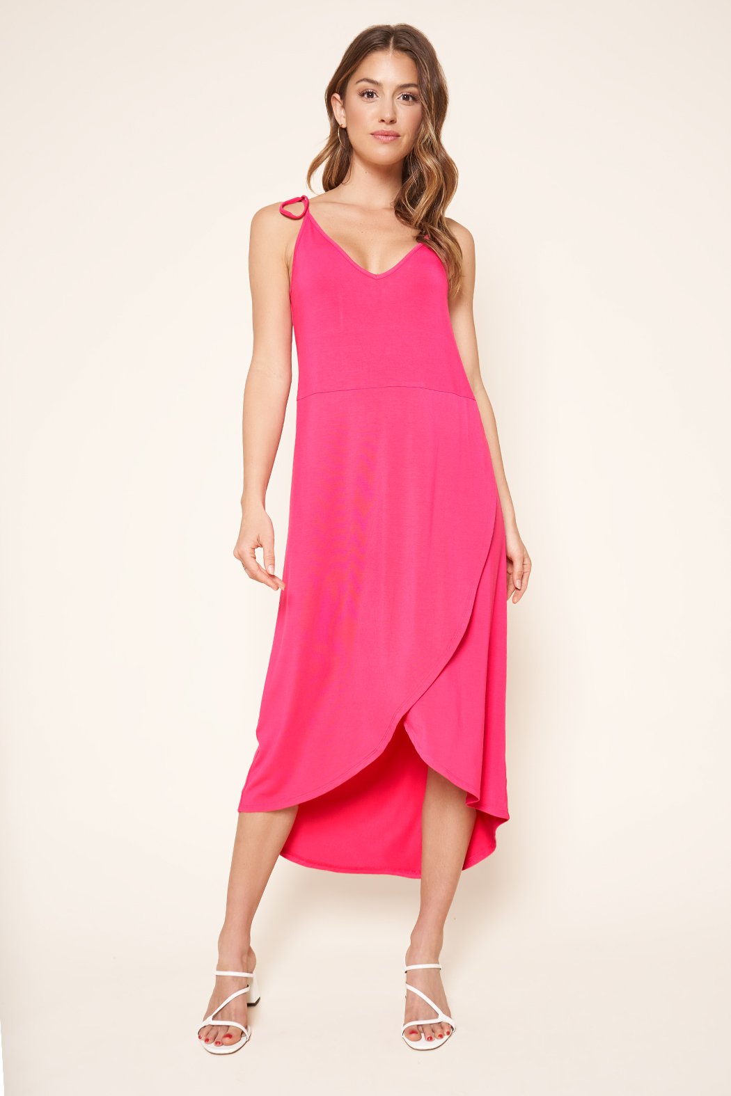 Eloisa Tulip Front Midi Jersey Knit Tank Dress Eloisa Tulip Front Midi Jersey Knit Tank Dress