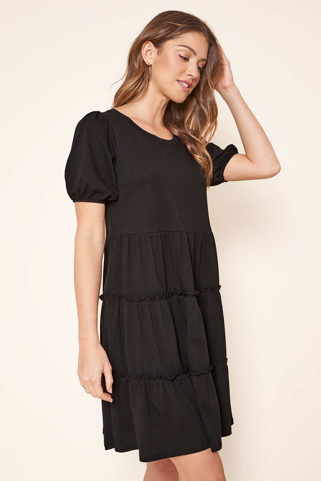 knit puff sleeve dress Black Sweater Dress - Turtleneck Mini Dress - Puff Sleeve Dress