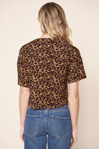 Lea Leopard Everyday Cropped Jersey Knit T Shirt