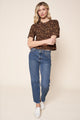 Lea Leopard Everyday Cropped Jersey Knit T Shirt