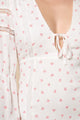 Marbella Floral Long Sleeve Lace Trim Mini Dress