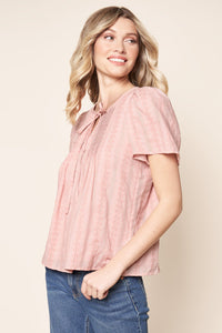 Rayne Floral Woven Puff Sleeve Trapeze Blouse