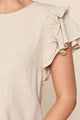 Kimberly Linen Ruffle Short Sleeve Top