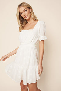 Jocelyn Puff Sleeve Embroidered Mini Dress