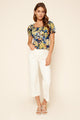 Toulon Floral Puff Sleeve Convertible Blouse