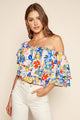 Ojai Floral Charmer One Shoulder Ruffle Top