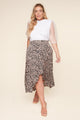 Saturated Love High-Low Leopard Print Midi Skirt Curve