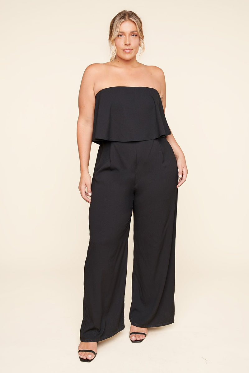 Elvie Strapless Jumpsuit Curve – Sugarlips