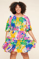 Gypsum Floral Print Heartfelt Ruffle Dress Curve