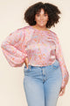 Cayla Paisley Paradise Valley Long Sleeve Crop Top Curve