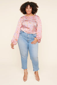 Cayla Paisley Paradise Valley Long Sleeve Crop Top Curve