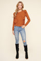 Wildfire Cable Knit Ruffle Sweater