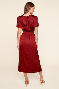 One and Only Satin Bloom Midi Dress