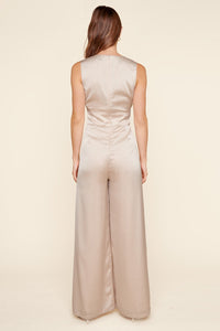 One and Only Satin Wide Leg Jumpsuit