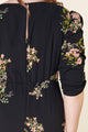 Jasleen Floral Ruched Sleeves Midi Dress Curve