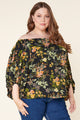 Night Bloom Off the Shoulder Balloon Sleeve Top Curve