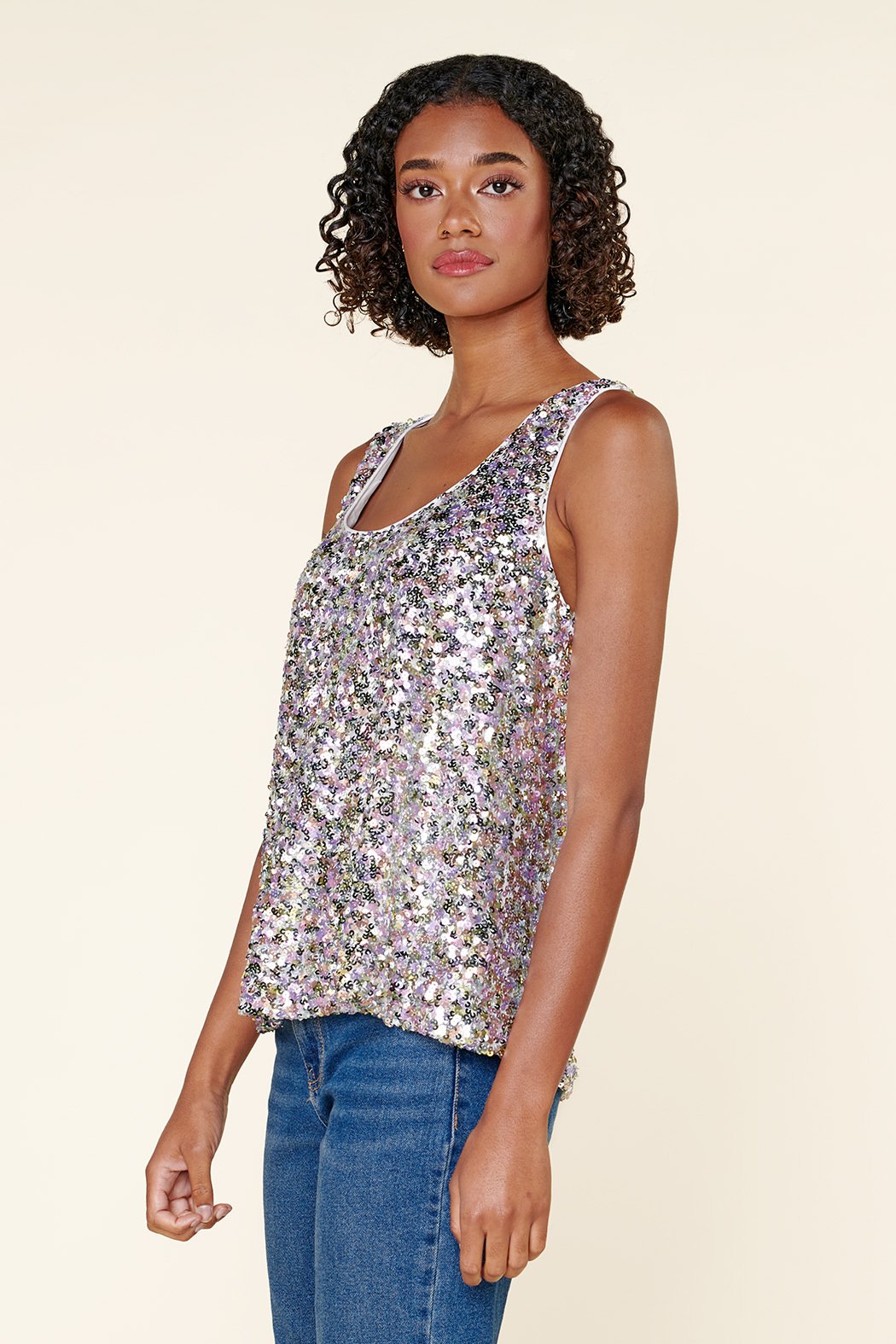 2000s Sequin Tank Top (S/M) — Holy Thrift