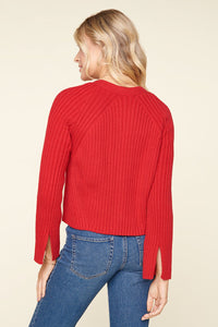 Berlin Button Front Ribbed Cardigan Sweater